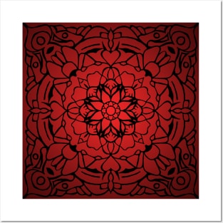 Black and red pattern Posters and Art